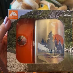 New Stainless Steel Flask Attached Cap and Easy-pour Funnel - Ozark Trail